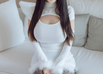 [HuaYang花漾]-Vol.480-朱可儿Flora-白色连衣短裙搭配黑丝-套图之家