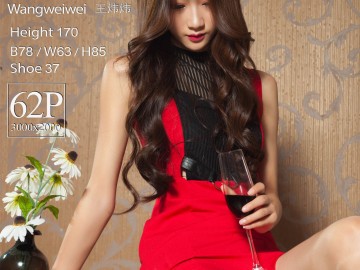 [Liguil丽柜] Model 王炜炜 - 极品红裙高跟女郎[63P]